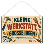 Freundliches Schild für Papas Werkstatt mit Hammer und Pinsel|p:2018331|h:37386cf78a9996cd6a1923d3d591bb73