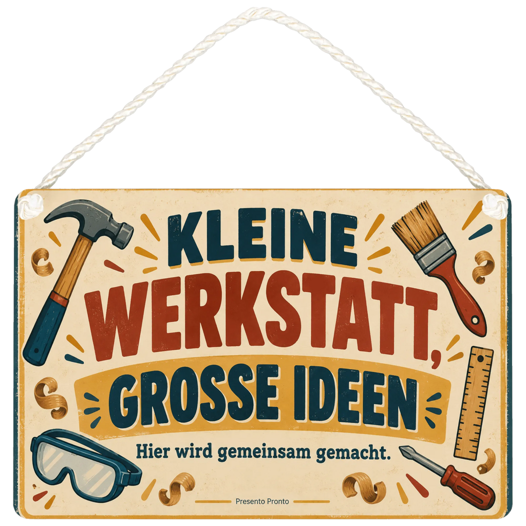 Freundliches Schild für Papas Werkstatt mit Hammer und Pinsel|p:2018333|h:b792500ed6b1c9e4b484cac75653d812