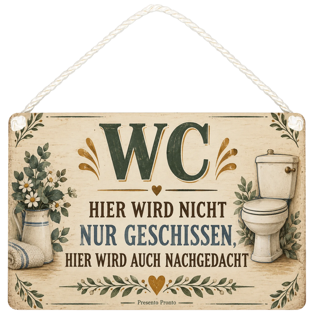 Lustiges Schild fürs Gäste-WC mit Vintage-Typografie|p:2018352|h:baaf721027c8e549500de16b6e33206f