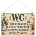Lustiges Schild fürs Gäste-WC mit Vintage-Typografie