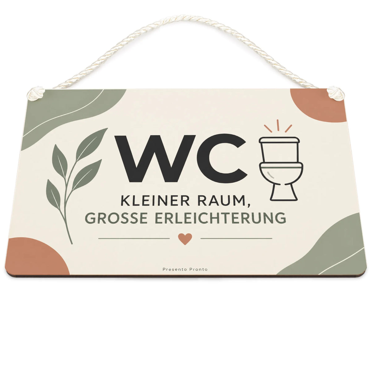 Lustiges Schild fürs WC mit Toilettenillustration