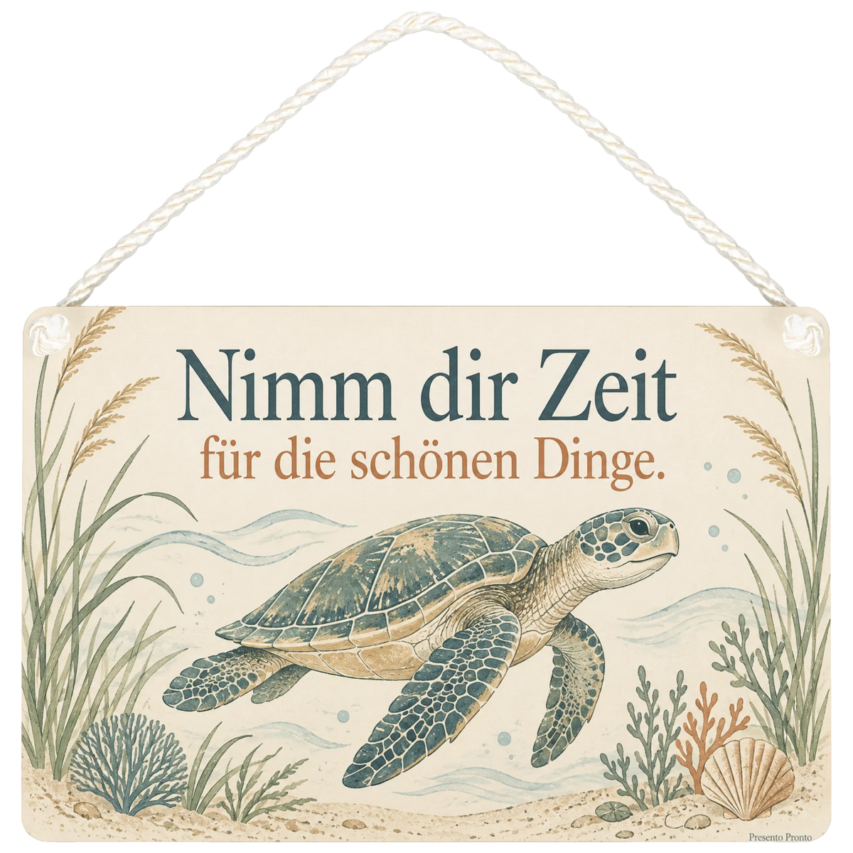 Beruhigendes Schildkröten Deko Schild für Schildkrötenfans