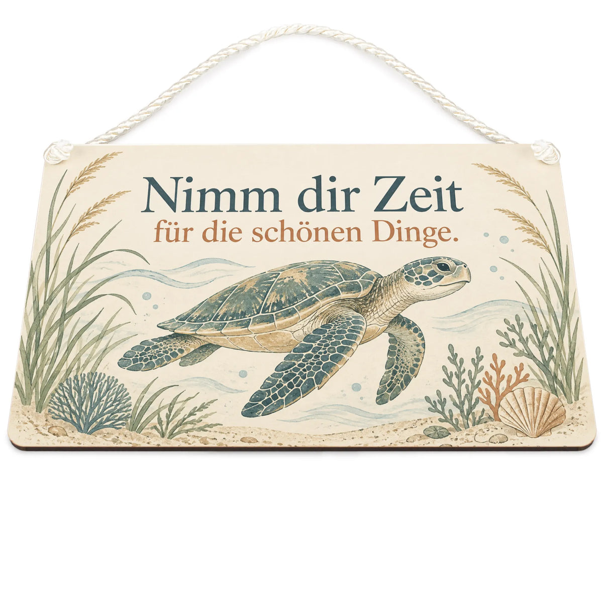 Beruhigendes Schildkröten Deko Schild für Schildkrötenfans