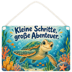 Fröhliche Schildkröte Deko Schild für Kinderzimmer Unterwassergarten|p:2018395|h:00fa26c6e23f93ca9148b9ee0ed43ff7