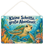 Fröhliche Schildkröte Deko Schild für Kinderzimmer Unterwassergarten|p:2018396|h:51bba8e29b9306434abed61a9001ab41