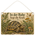 Besinnliches Landschildkröten Deko Schild für Naturfreunde