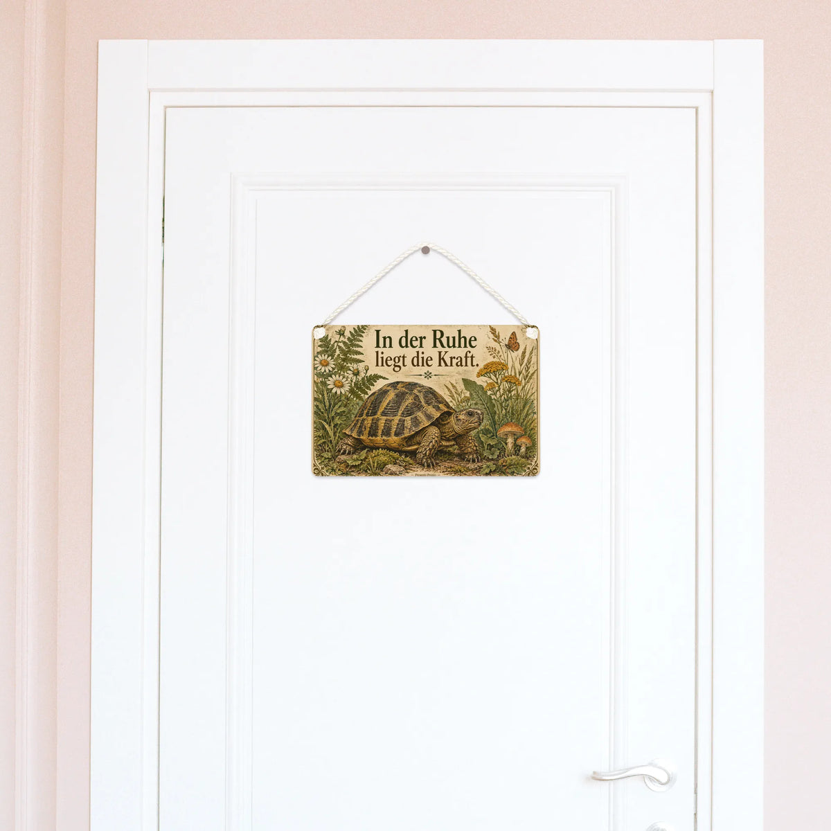 Besinnliches Landschildkröten Deko Schild für Naturfreunde