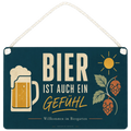 Lustiges Schild für den Biergarten mit Bierkrug