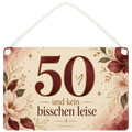 Elegantes Schild zum 50. Geburtstag mit goldener 50
