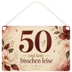 Elegantes Schild zum 50. Geburtstag mit goldener 50