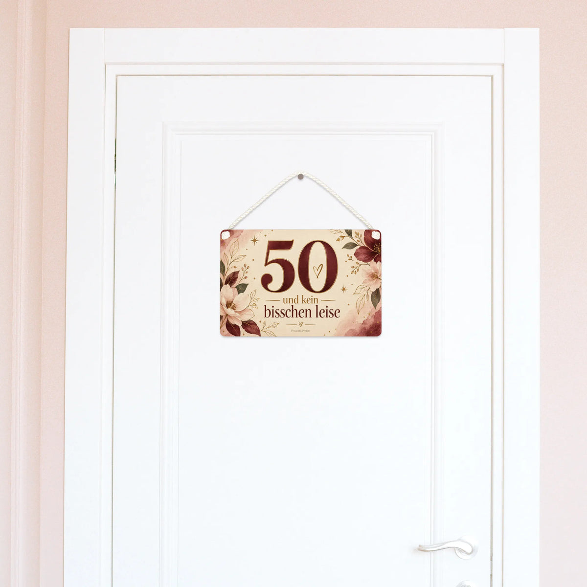 Elegantes Schild zum 50. Geburtstag mit goldener 50