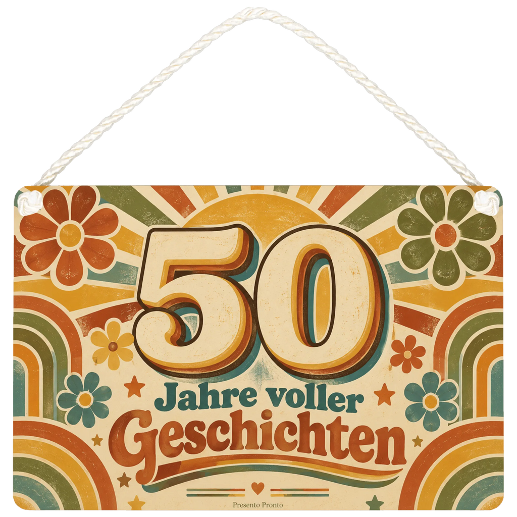 Farbenfrohes Schild zum 50. Geburtstag mit großer Zahl|p:2018436|h:c4ea9ec86614951b878da1732de448fd