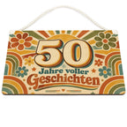 Farbenfrohes Schild zum 50. Geburtstag mit großer Zahl|p:2018436|h:a70b10be9651ea483366ee1ae2771724