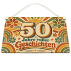 Farbenfrohes Schild zum 50. Geburtstag mit großer Zahl|p:2018438|h:cfc37f3127bea21df845a3783f4700cf