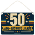 Lustiges Schild zum 50. Geburtstag mit großer Zahl 50