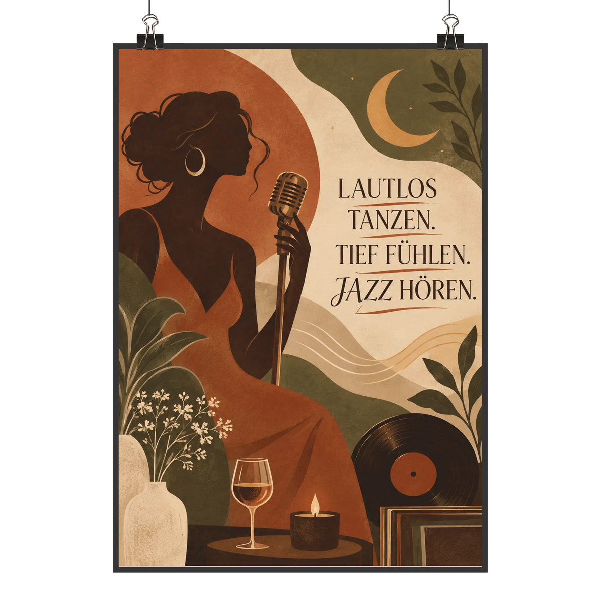 Gefühlvolles Jazz Poster für Musikliebhaber mit Sängerin