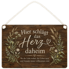 Herzliches rustikales Holzschild für Zuhause mit Herz-Spruch|p:2018899|h:50942c1a6c133cf0c61dcfe062d9b26e