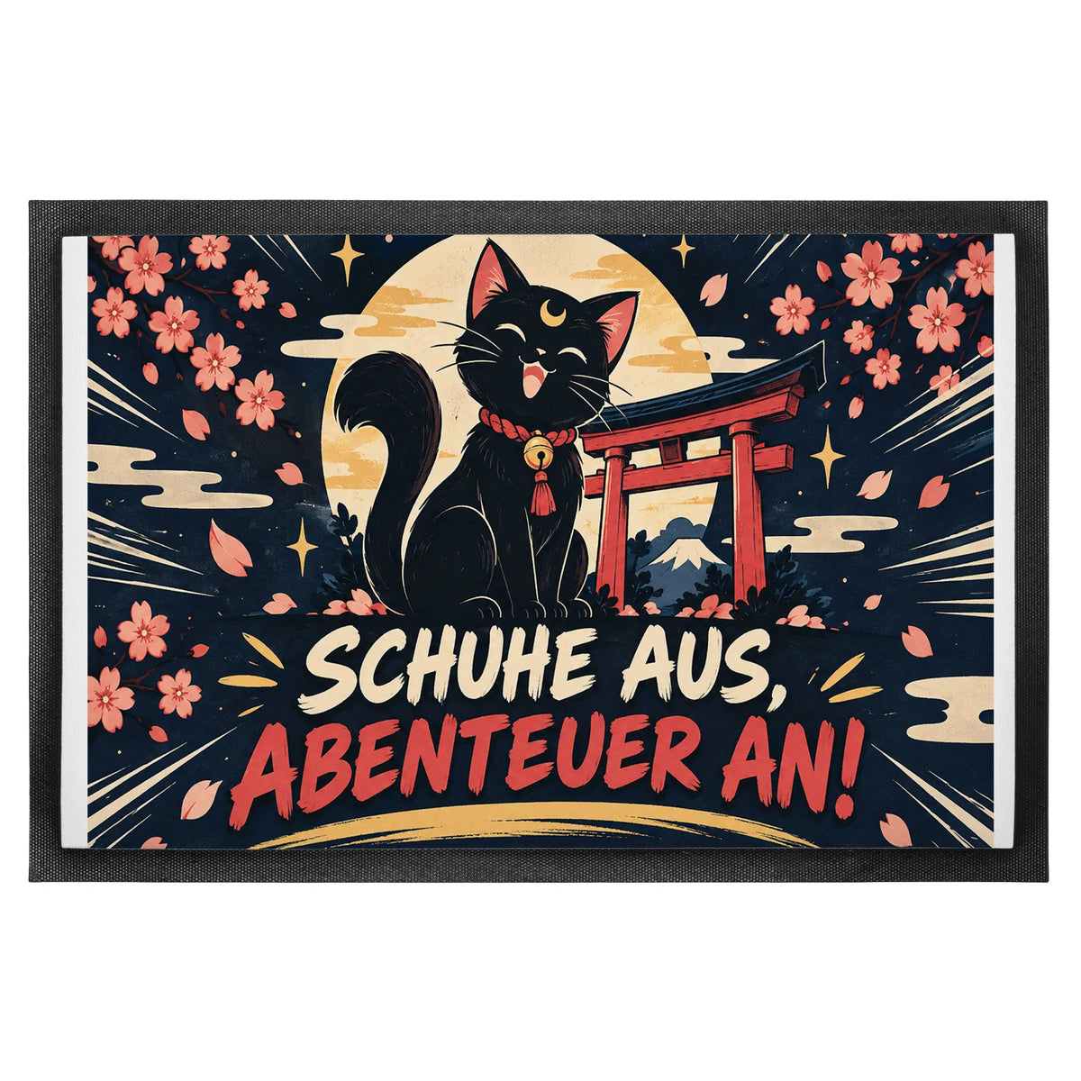 Coole Anime-Fußmatte für Fans mit Geisterkatze