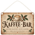 Gemütliches Schild für die Coffee Bar mit Kaffeetasse