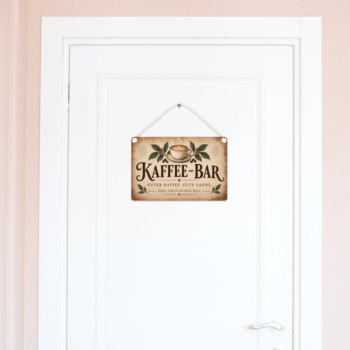 Gemütliches Schild für die Coffee Bar mit Kaffeetasse