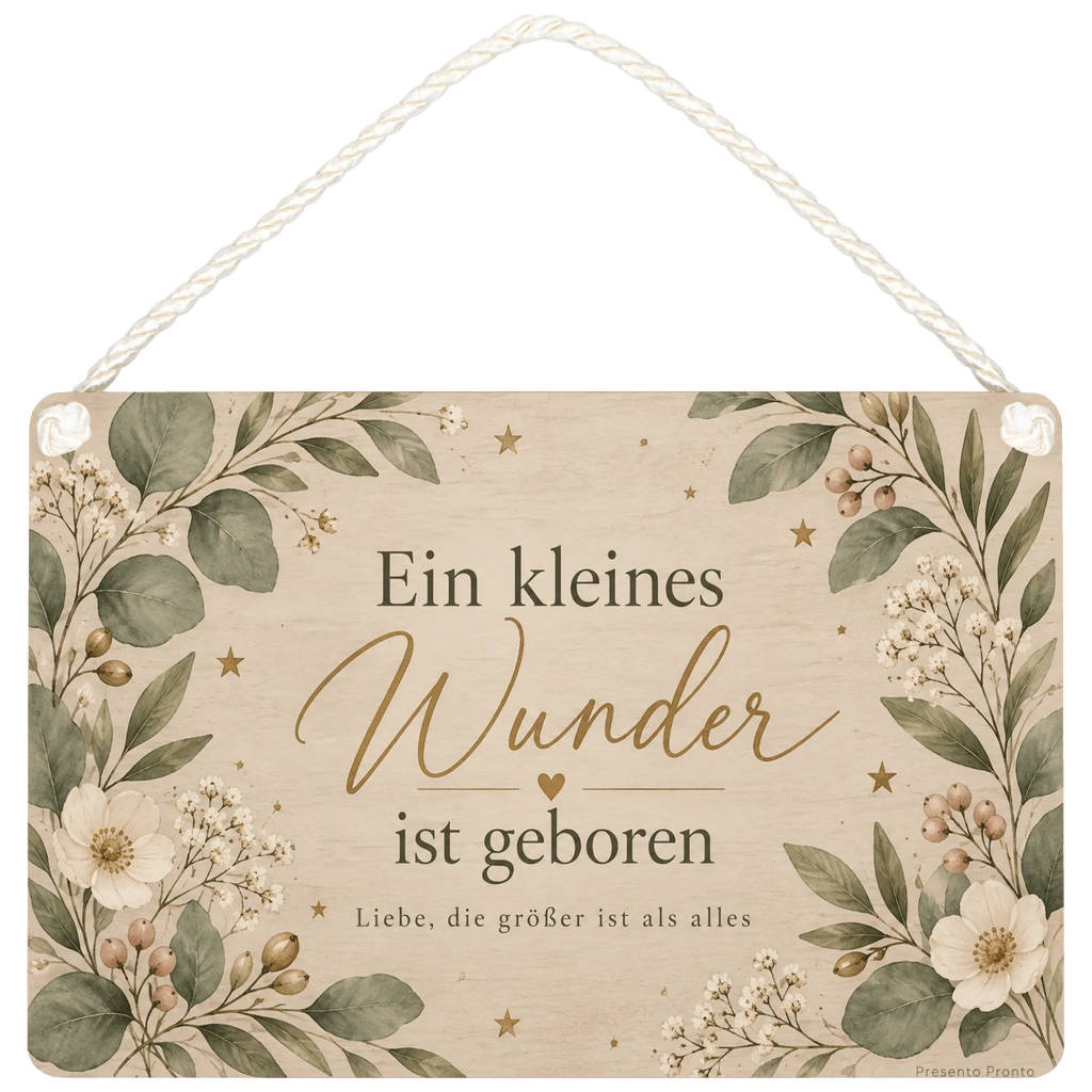 Elegantes Holzschild zur Geburt mit Eukalyptus und Sternen|p:2019009|h:3cac7987f3df2395e9521a7d36baa5bb