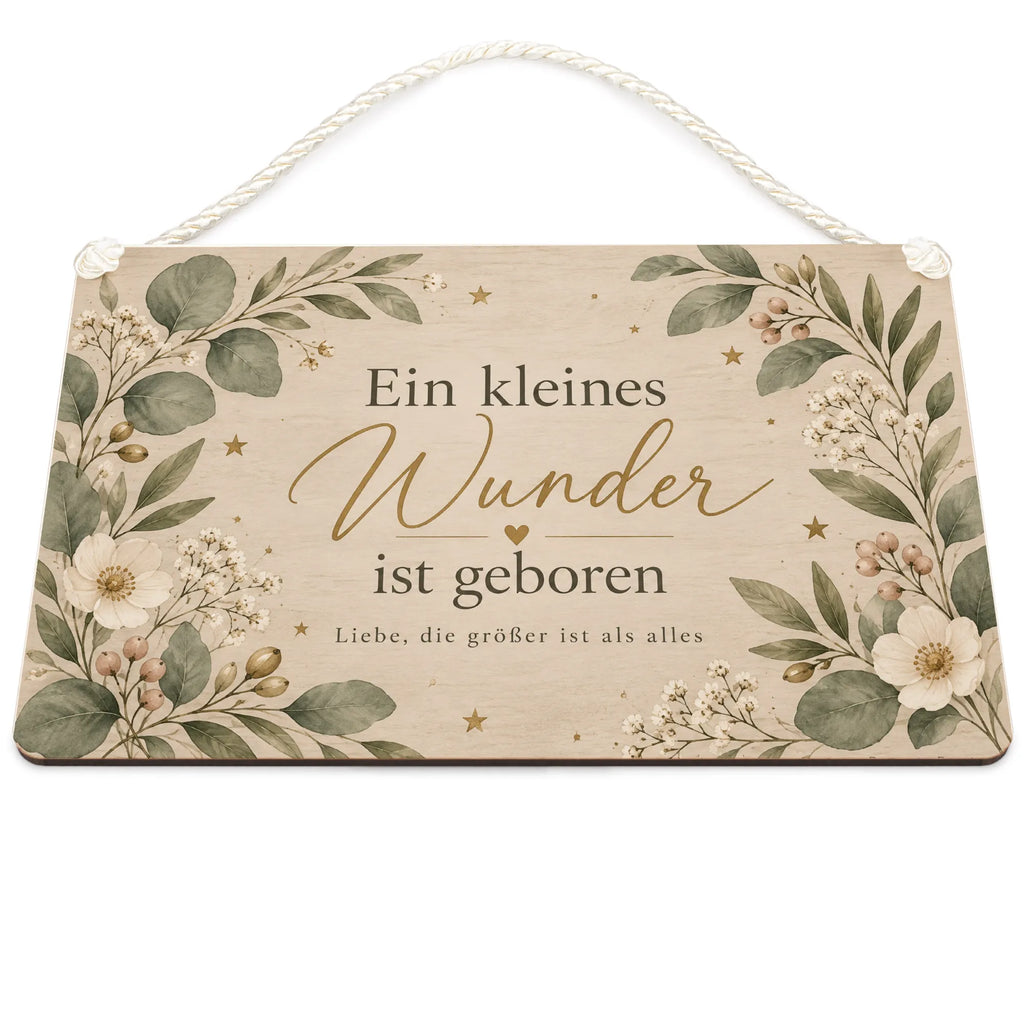 Elegantes Holzschild zur Geburt mit Eukalyptus und Sternen|p:2019010|h:fccbe127b3b1b982036113d8f407d910