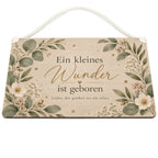Elegantes Holzschild zur Geburt mit Eukalyptus und Sternen|p:2019010|h:fccbe127b3b1b982036113d8f407d910