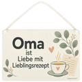 Liebevolles Schild für Oma mit Teetasse