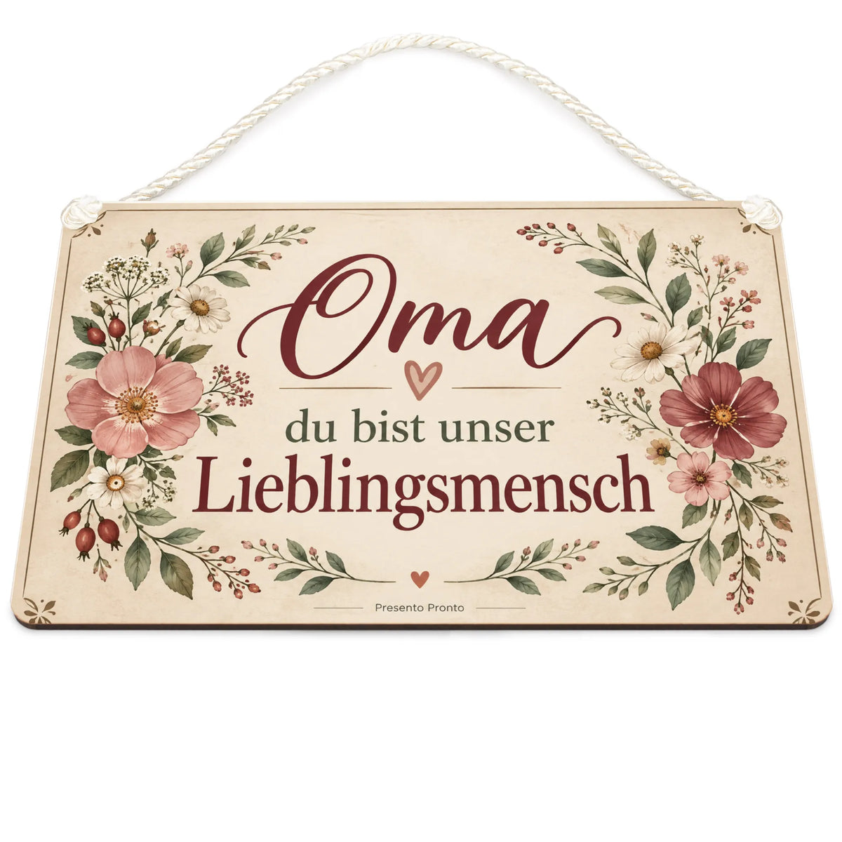 Liebevolles Schild für Oma mit Wildblumen
