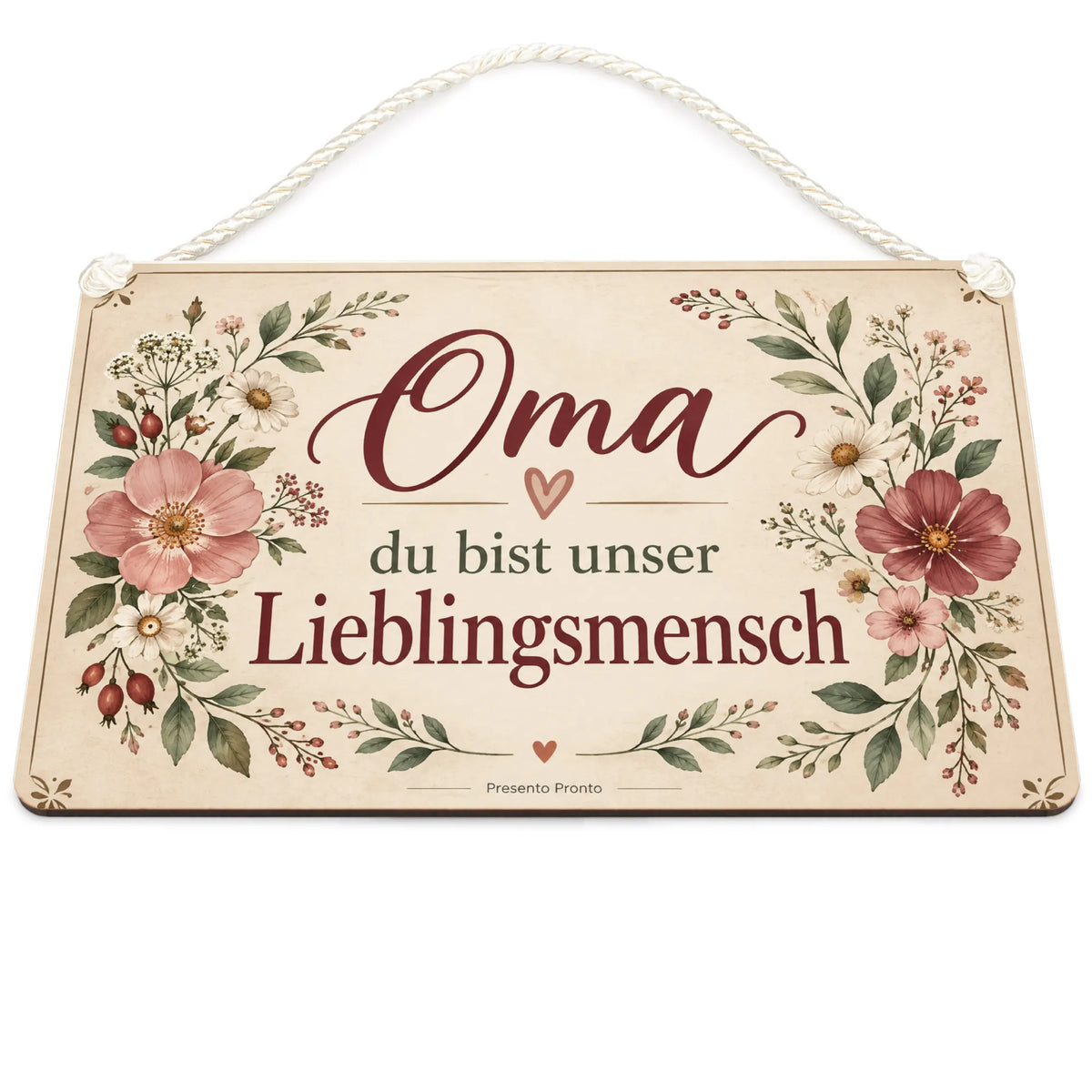 Liebevolles Schild für Oma mit Wildblumen