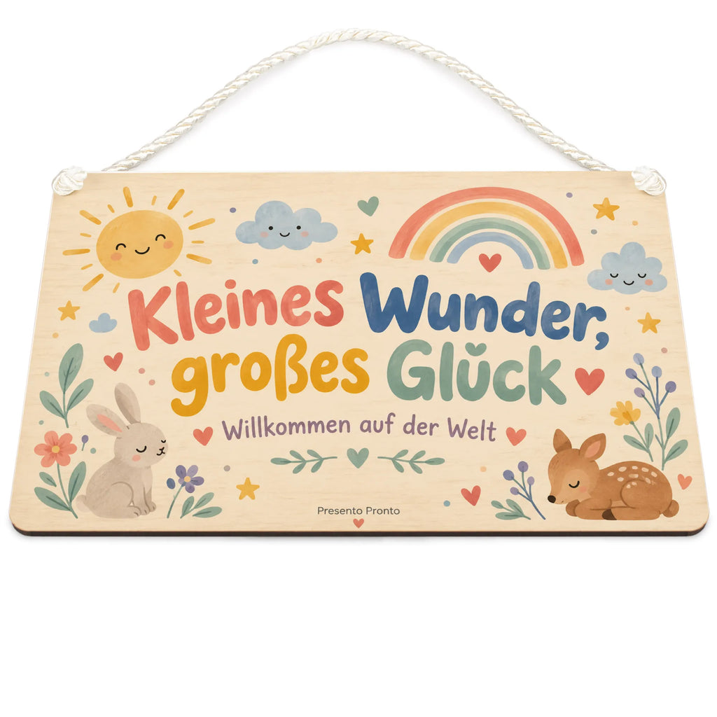 Süßes Holzschild zur Geburt mit lächelnder Sonne|p:2019025|h:dbb1fbd1238cb58800c0c11cb74e86b7