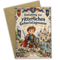 Lustige Einladungskarten zum Rittergeburtstag mit jungem Ritter