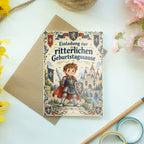Lustige Einladungskarten zum Rittergeburtstag mit jungem Ritter|p:2019027|h:611ba6b3cbd12776d6f6fdf20dabd599