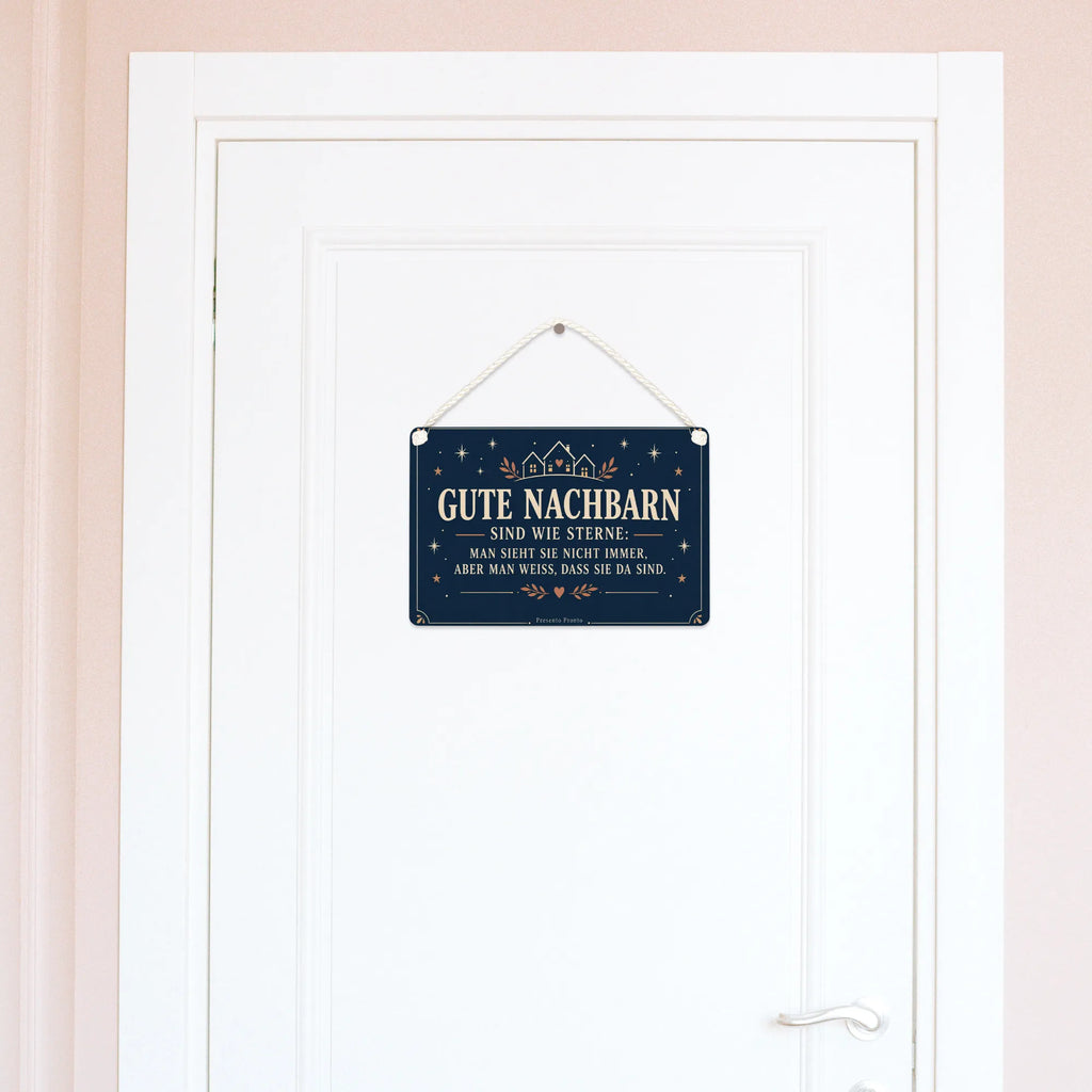 Herzliches Schild für Nachbarn mit Sternespruch in Tiefblau|p:2019033|h:d4a53cb9b88937e57de84a11c59ff0e9
