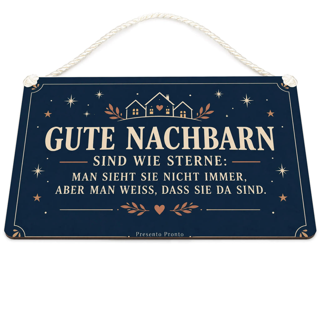 Herzliches Schild für Nachbarn mit Sternespruch in Tiefblau|p:2019033|h:b2826d1c7e9c81ba8a2336b38fd220ad