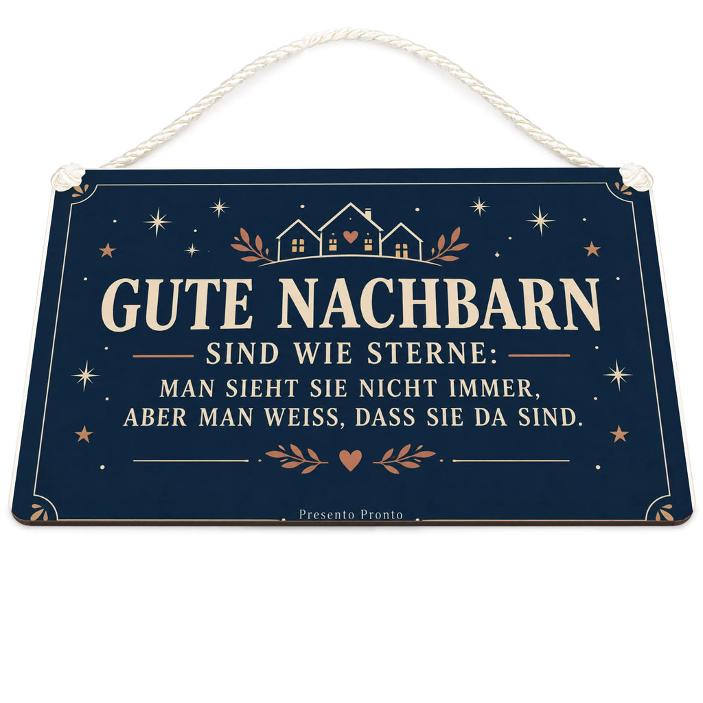 Herzliches Schild für Nachbarn mit Sternespruch in Tiefblau|p:2019034|h:f0b3f8d6acfe730c13a864b3889fe28c