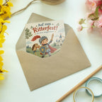 Lustige Einladungskarten zum Ritterfest mit Burg für Kinder|p:2019037|h:f10f9ac2d3c31c929f3ca173e9698635