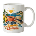 Sommerliche Tasse für den Urlaub mit Zitronenzweig