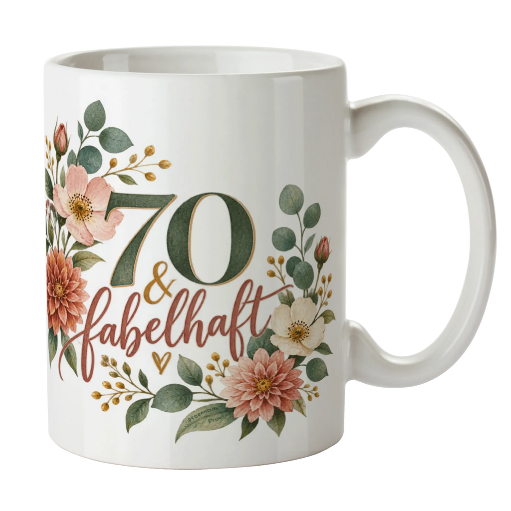Elegante Tasse zum 70. Geburtstag für Frauen mit Blumenstrauß|p:2019043|h:4dc98d8ed9c5034d23ca11ed30f1a845