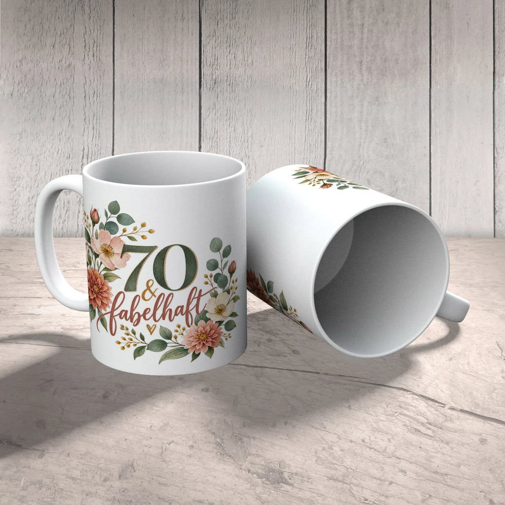 Elegante Tasse zum 70. Geburtstag für Frauen mit Blumenstrauß|p:2019043|h:eeda002e086d1fb90277605144e3eefd