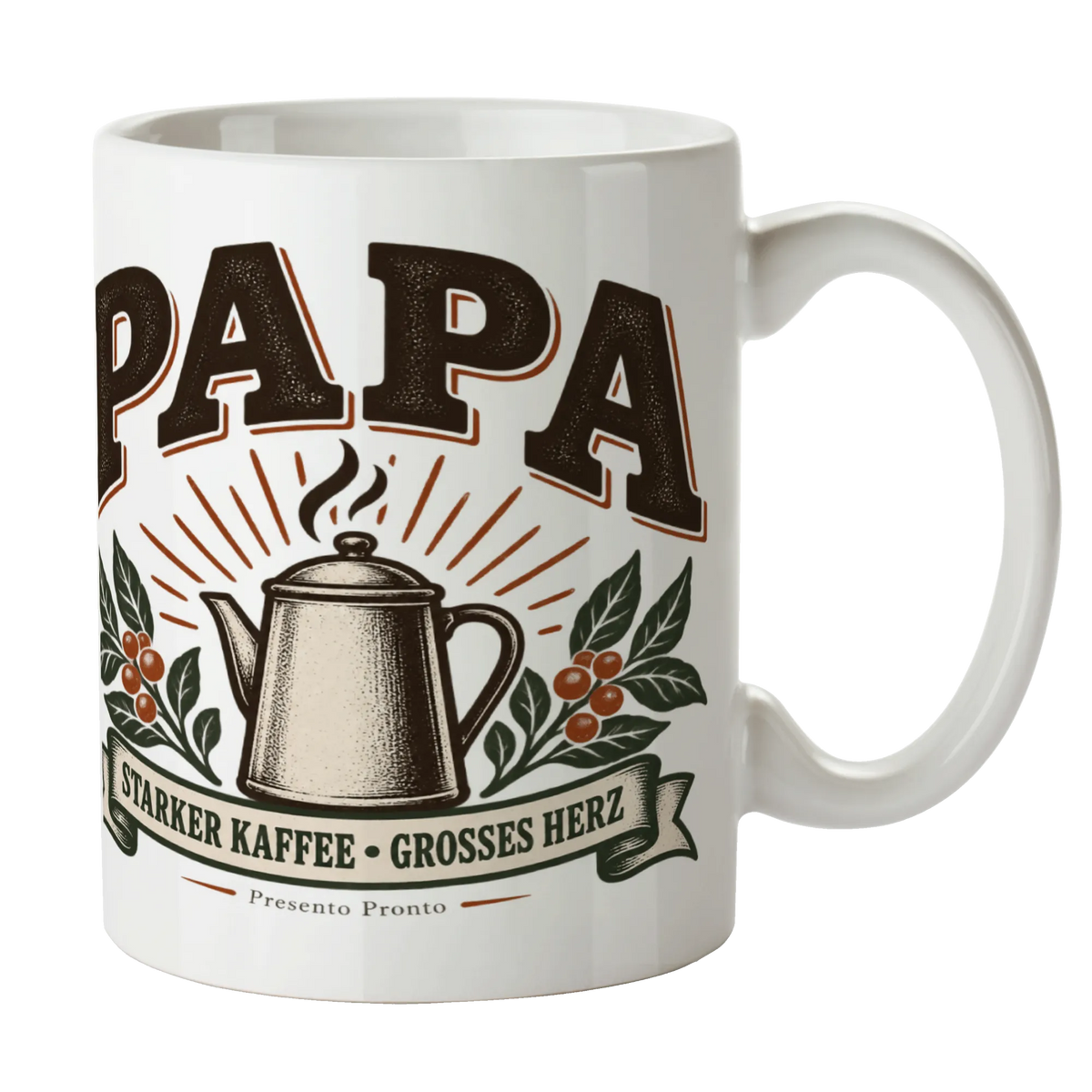 Herzliche Tasse für Vater mit Kaffeekanne