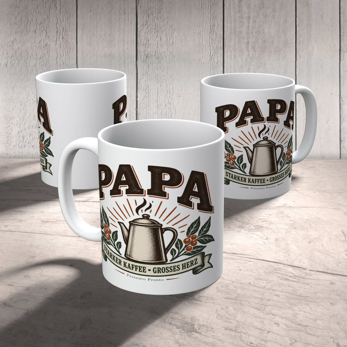 Herzliche Tasse für Vater mit Kaffeekanne