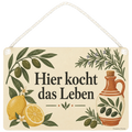 Gemütliches Holzbild für die Küche mit Zitrone