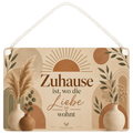 Gemütliches Boho Holzbild zum Einzug mit Sonne