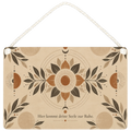 Entspannendes Holzbild mit botanischem Mandala für Ruhe