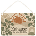 Gemütliches Holzbild im Boho für Zuhause mit Sonne
