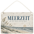 Ruhiges maritimes Holzbild für Meerliebhaber mit Dünen