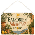 Gemütliches Deko-Schild für den Balkon mit Zitronen