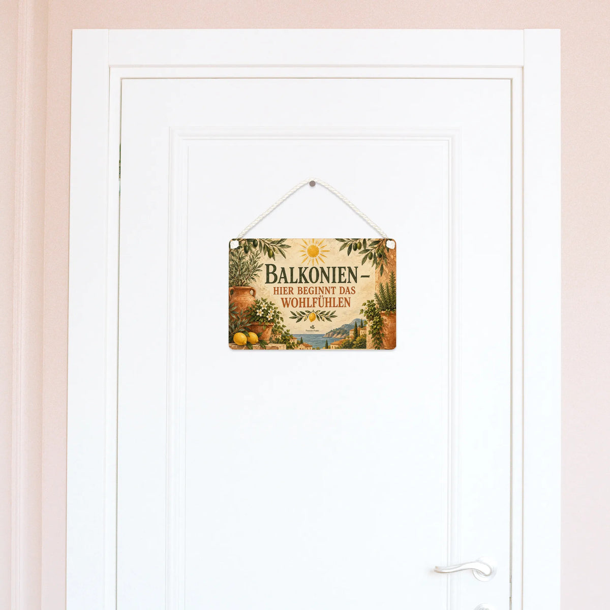Gemütliches Deko-Schild für den Balkon mit Zitronen