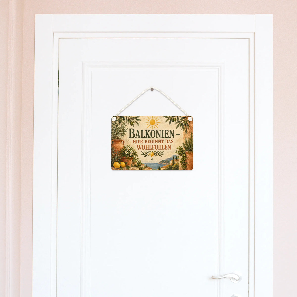 Gemütliches Deko-Schild für den Balkon mit Zitronen